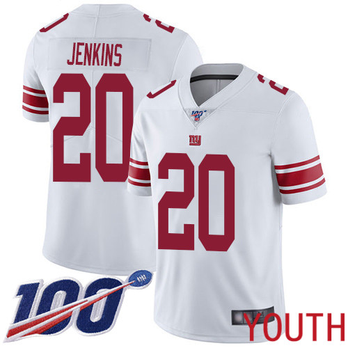 Youth New York Giants 20 Janoris Jenkins White Vapor Untouchable Limited Player 100th Season Football NFL Jersey
